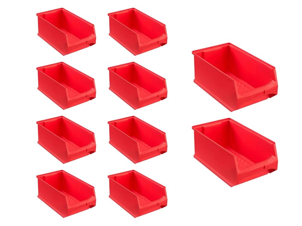 PROREGAL Value Pack 10x Rode Opbergdoos 4,0 HxBxD 15 x 20 x 35 cm 7,2 Liter Opbergcontainer