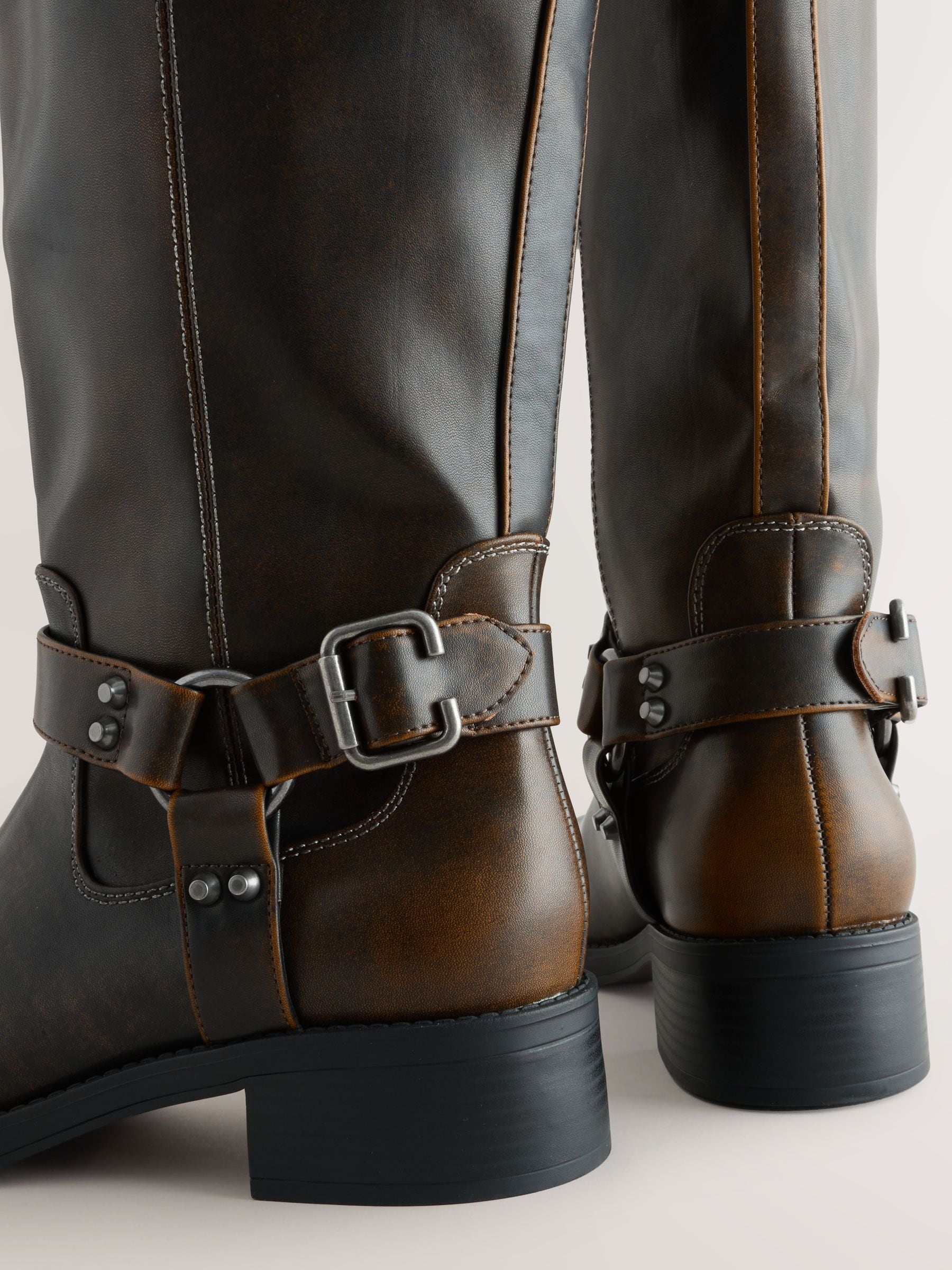 Chocoladebruin - Forever Comfort® Knee High Biker Boots