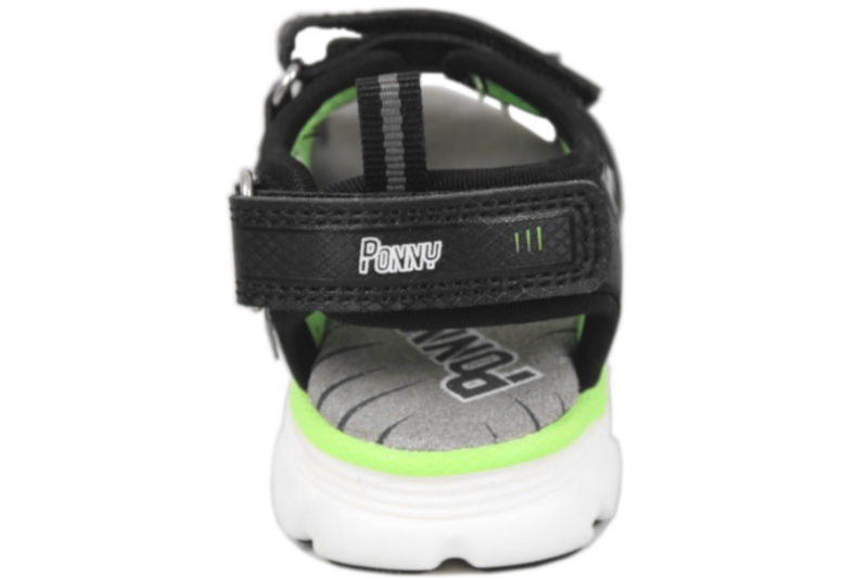 PONNY SORT SANDAL MED LYS