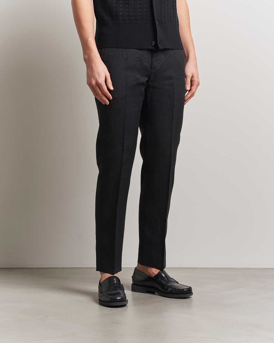 Tiger of Sweden Tannen Linen Drawstring Trousers Black