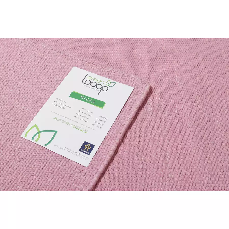 Green Looop Handweb-Teppich Nizza rosa