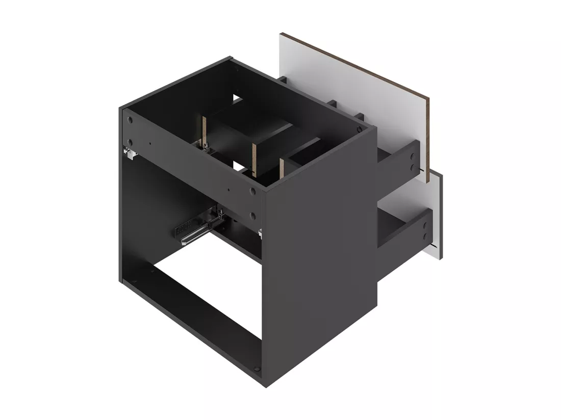 Meuble double vasque encastrée 120cm Sylla Noir et bois