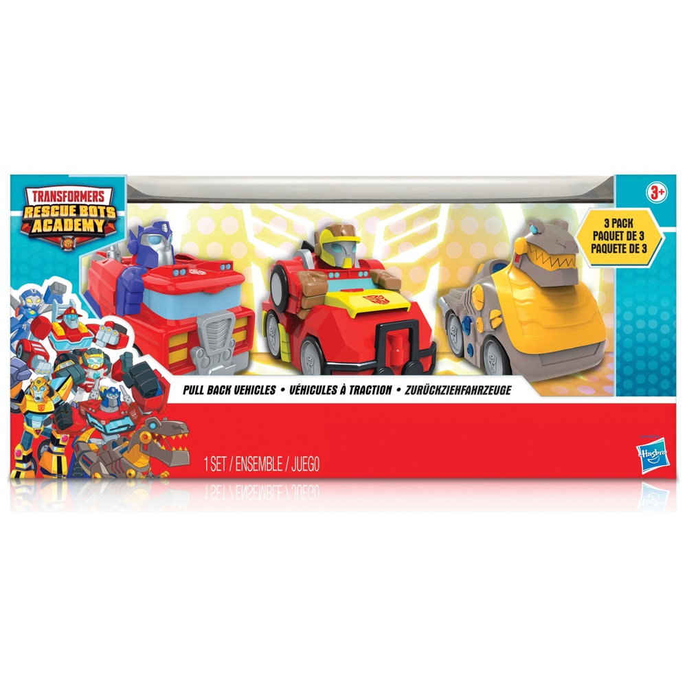 Transformers Rescue Bots Academy Rückziehfahrzeuge, 3er-Pack Sortiment