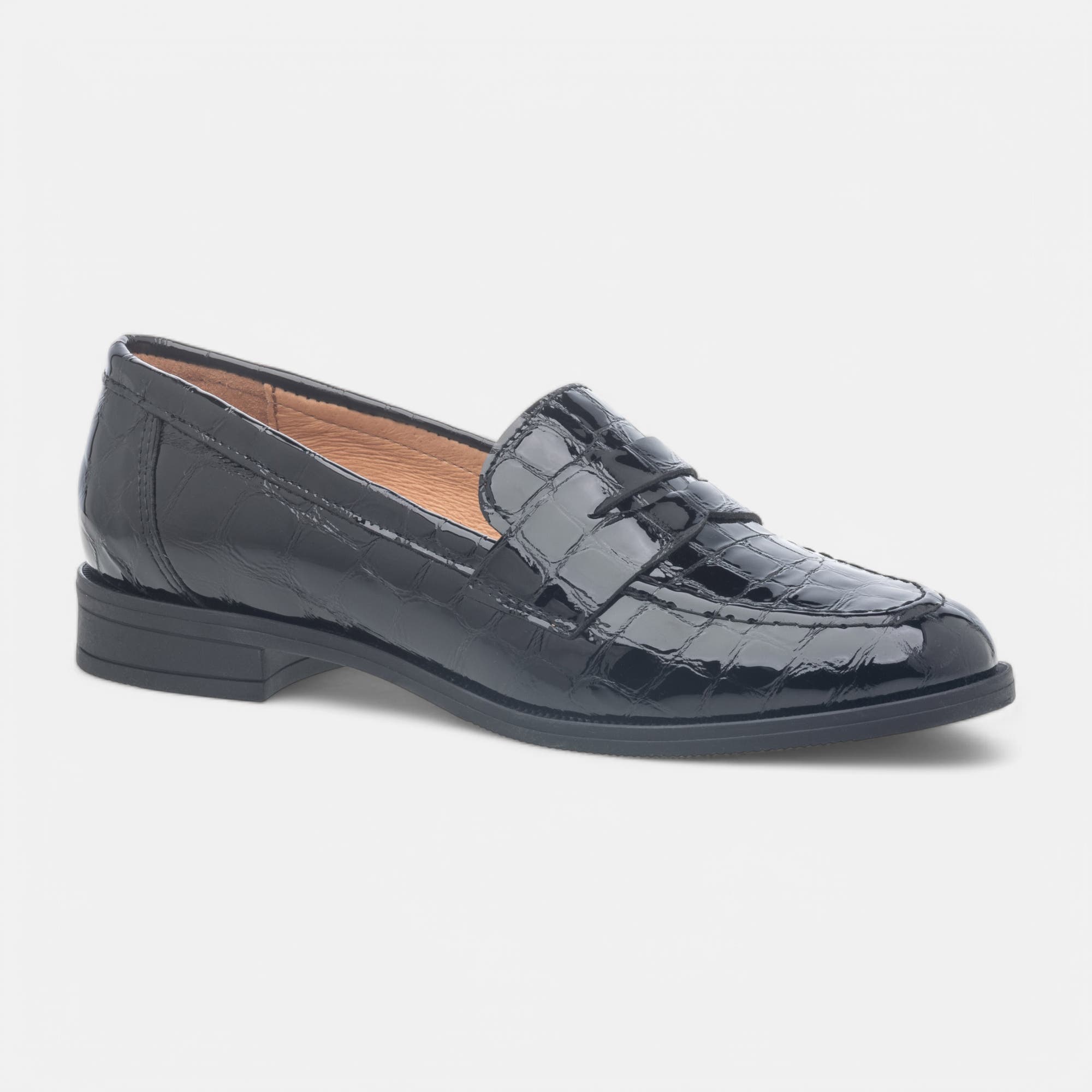 Mocassins Femme en cuir noir vernis