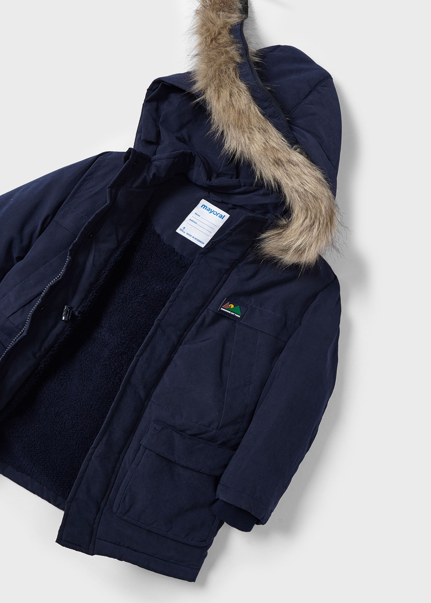 Casaco parka de pele para menino