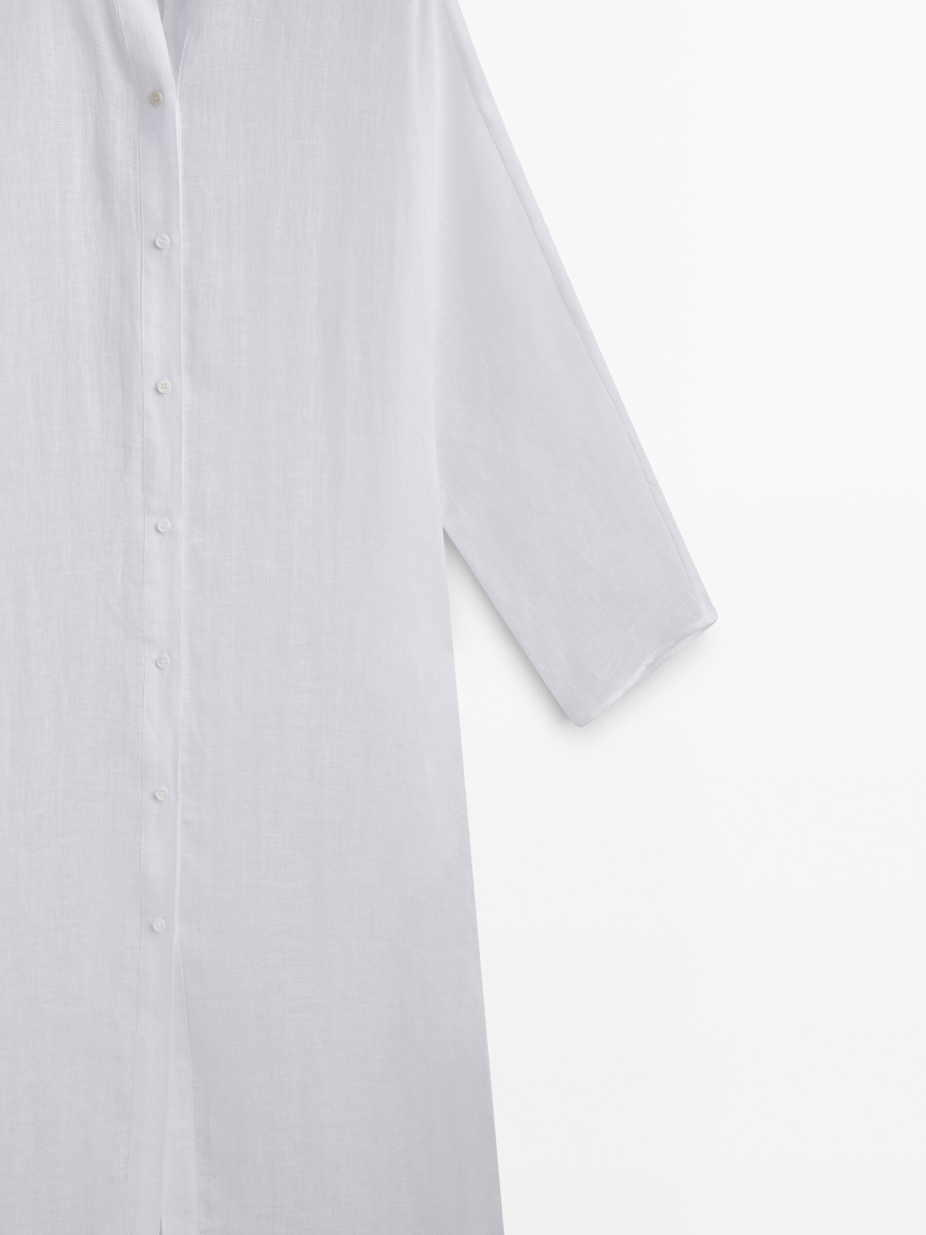 Camisa maxi 100% linho - BRANCA