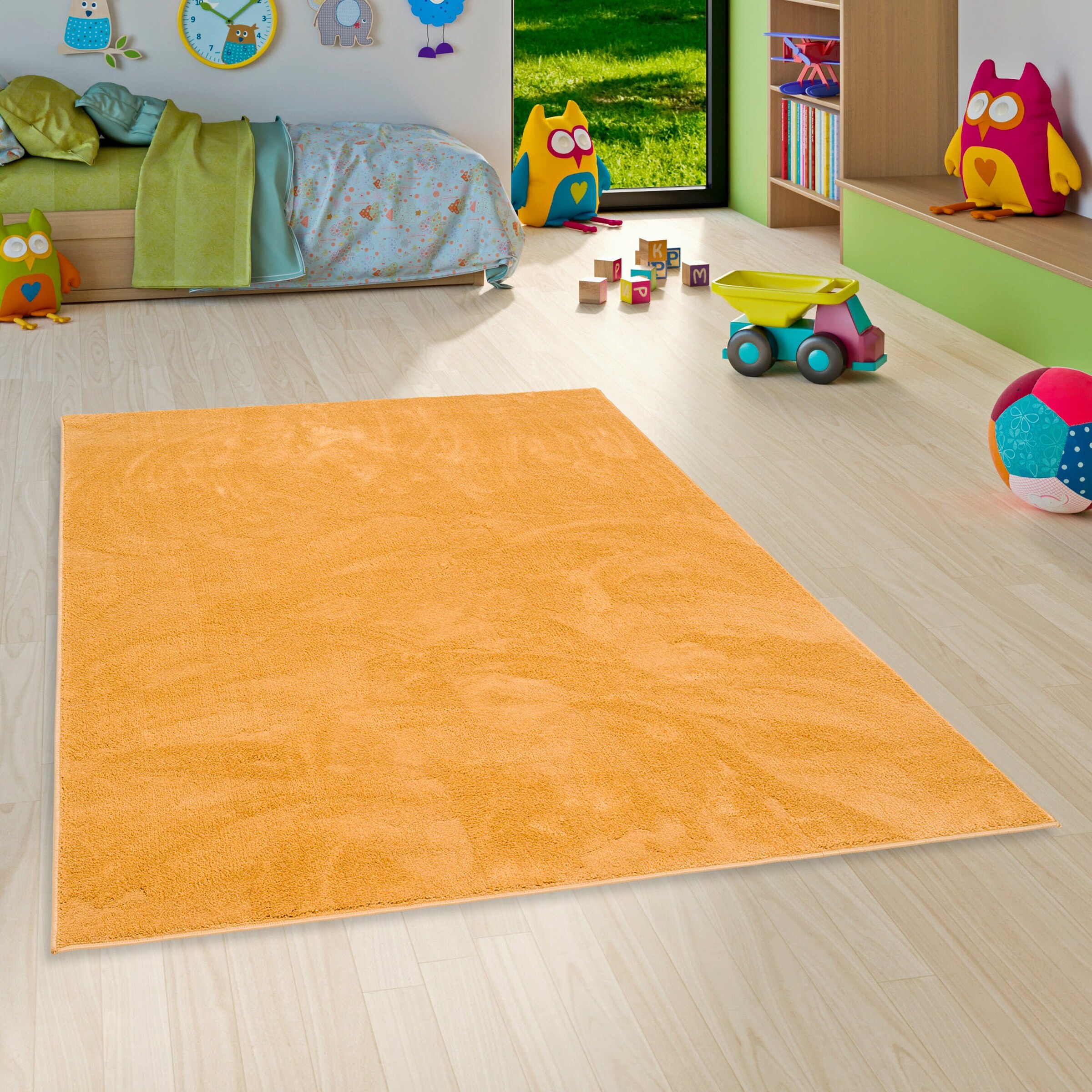 Pergamon Hochflor Langflor Teppich Super Soft Melia Kids Curry - 120x170 cm