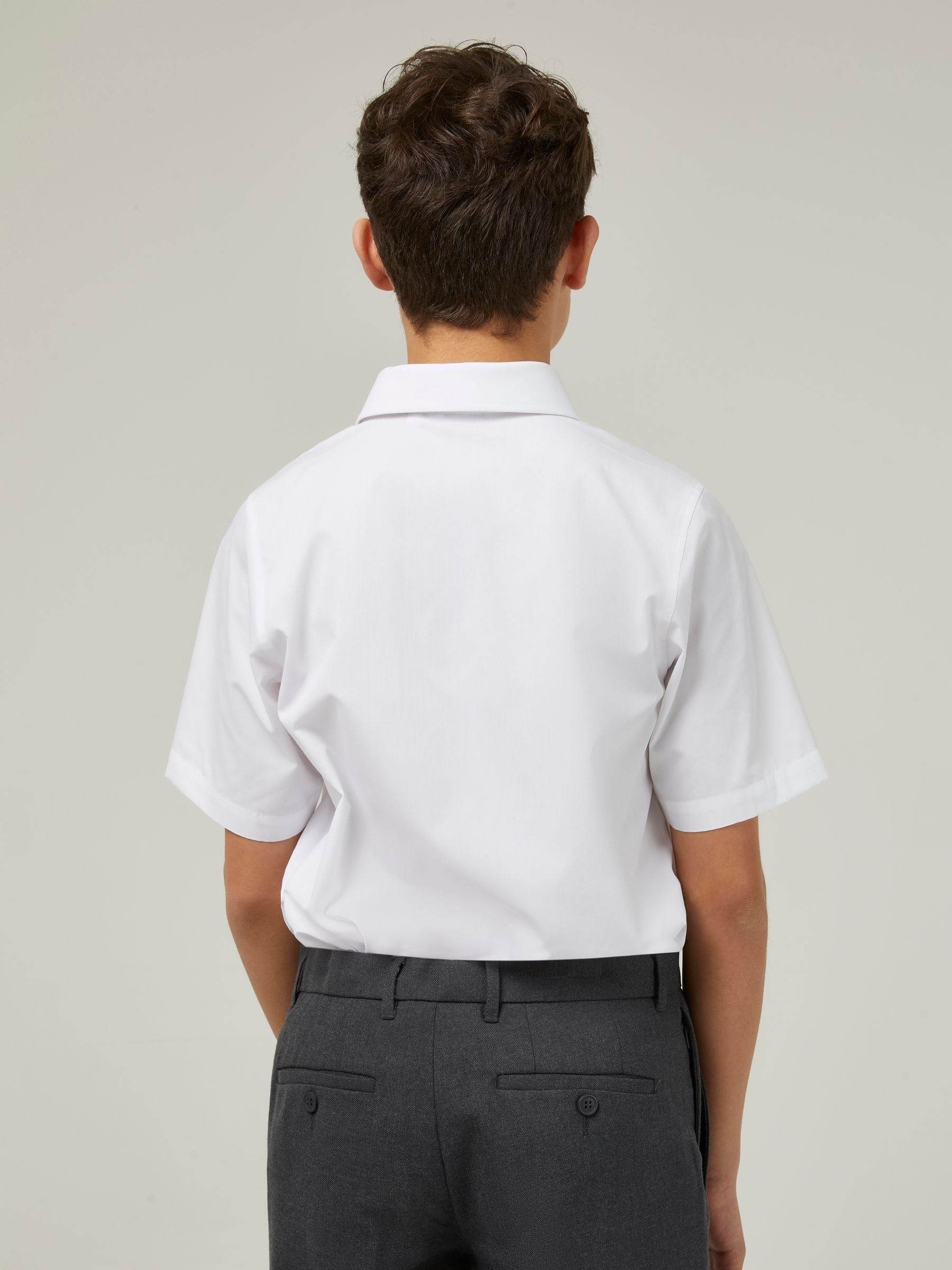 Trutex White Regular Fit Short Sleeve 3 Pack School Shirts