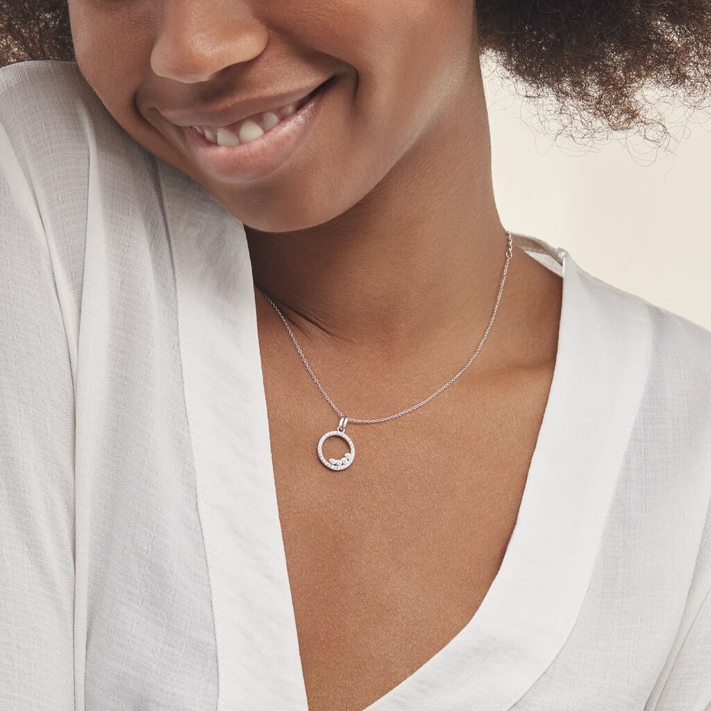 Collier Argent Ursine Oxydes De Zirconium
