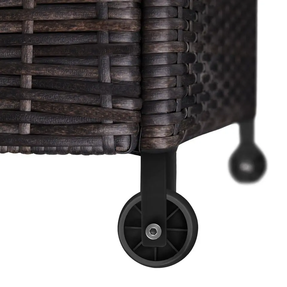 tectake Wicker opbergbox Kiruna met kunststof gaas, 120x55x61,5cm, 270l, Bruin