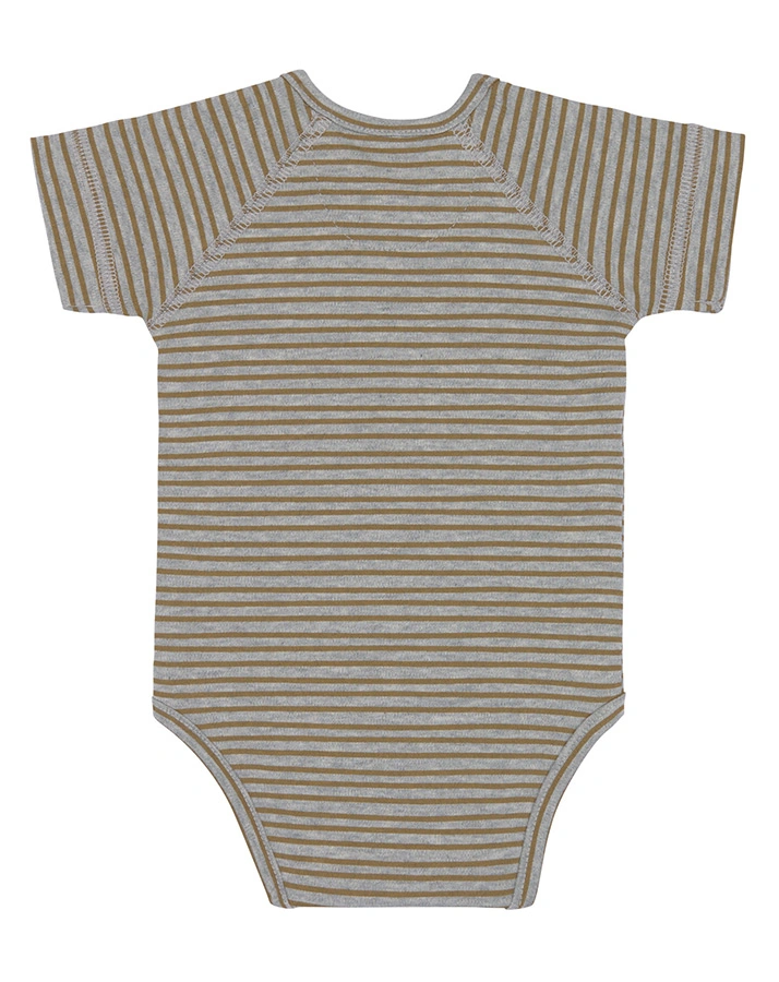 Kurzarm-Body STRIPED in grey melange