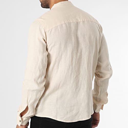 Chemise Manches Longues Col Mao 03T4476M Beige
