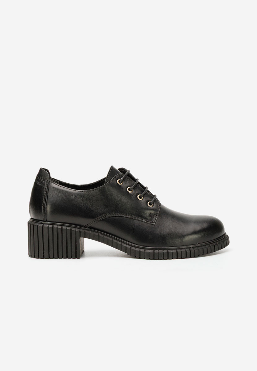 Chaussures casual femme en cuir noirs Roanne