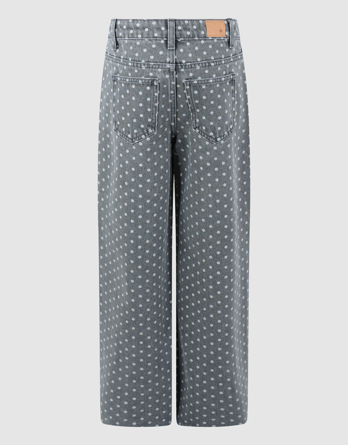 Wide Leg Fit Dot Jeans Grijs