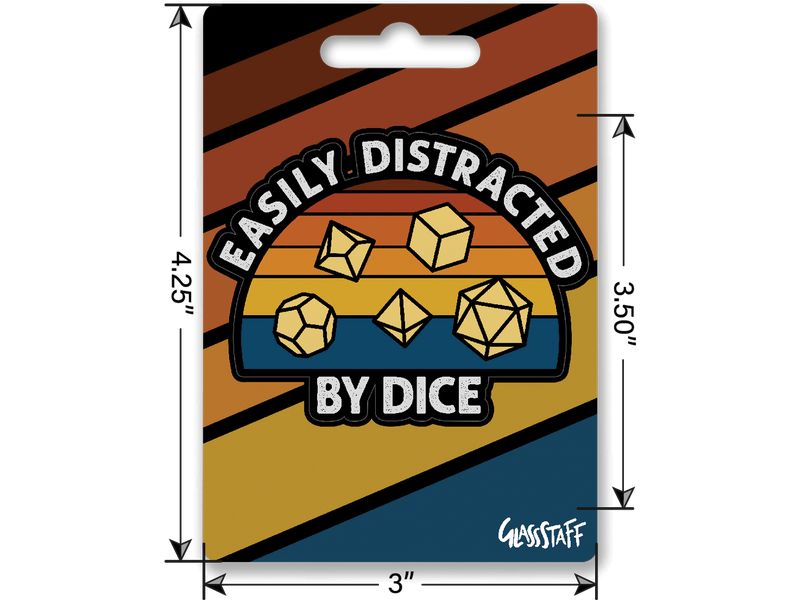 Glass Staff Easily Distracted Sticker Mehrfarbig Aufkleber für RPG-Fans
