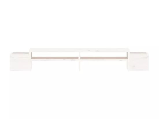 Support de moniteur Blanc 100x27,5x15 cm Bois de pin solide