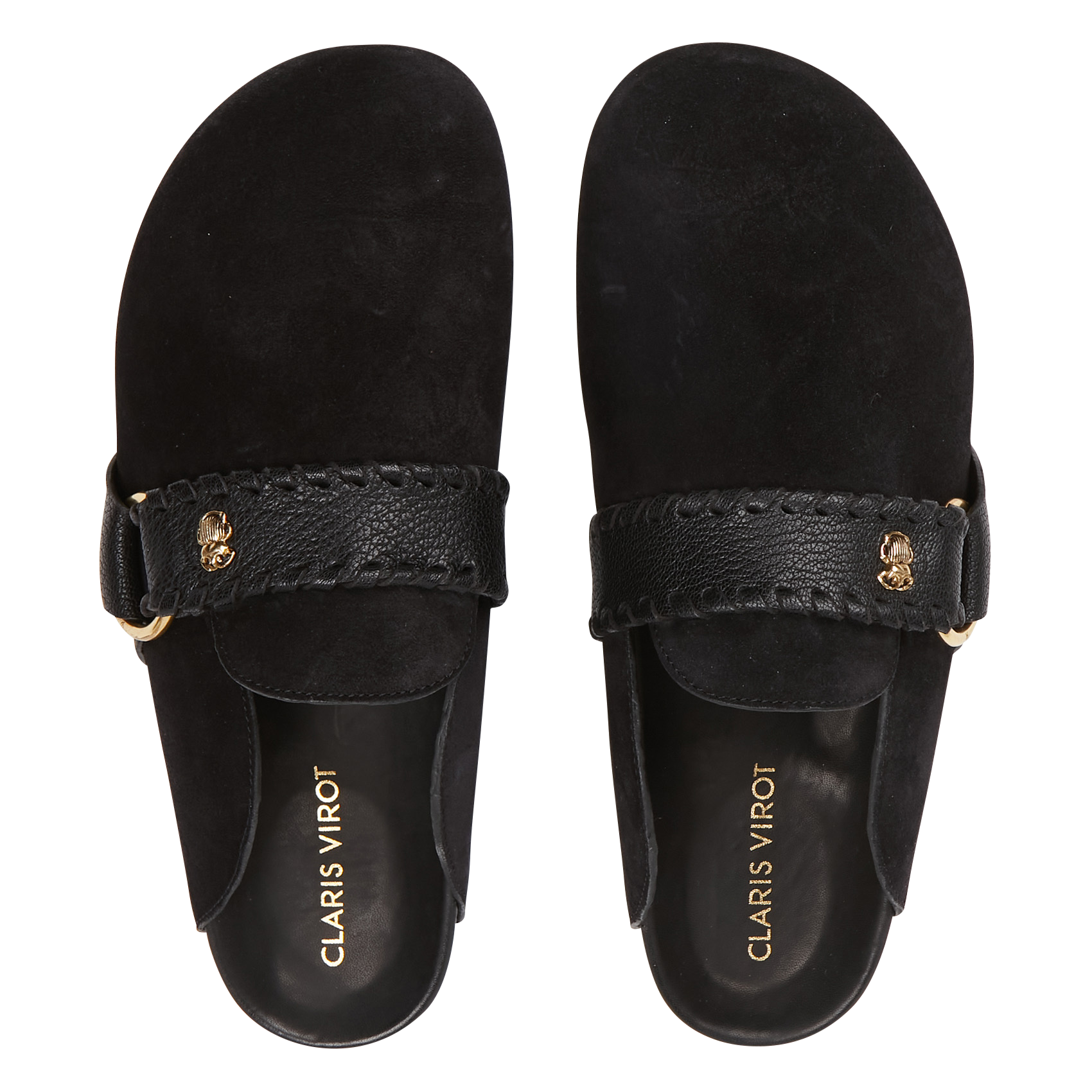 GEORGETTE - Mules plates en cuir | Noir