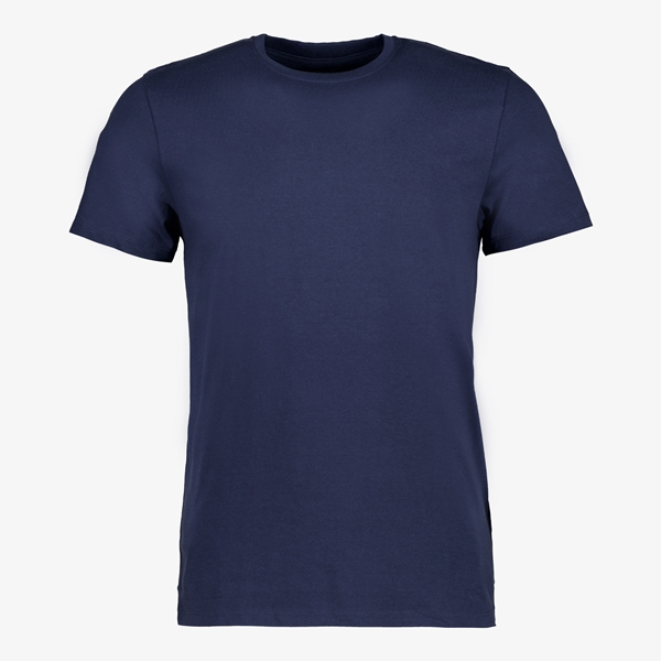 Unsigned heren T-shirt blauw katoen ronde hals