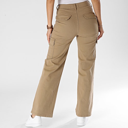 Pantalon Cargo Flare Femme Camel