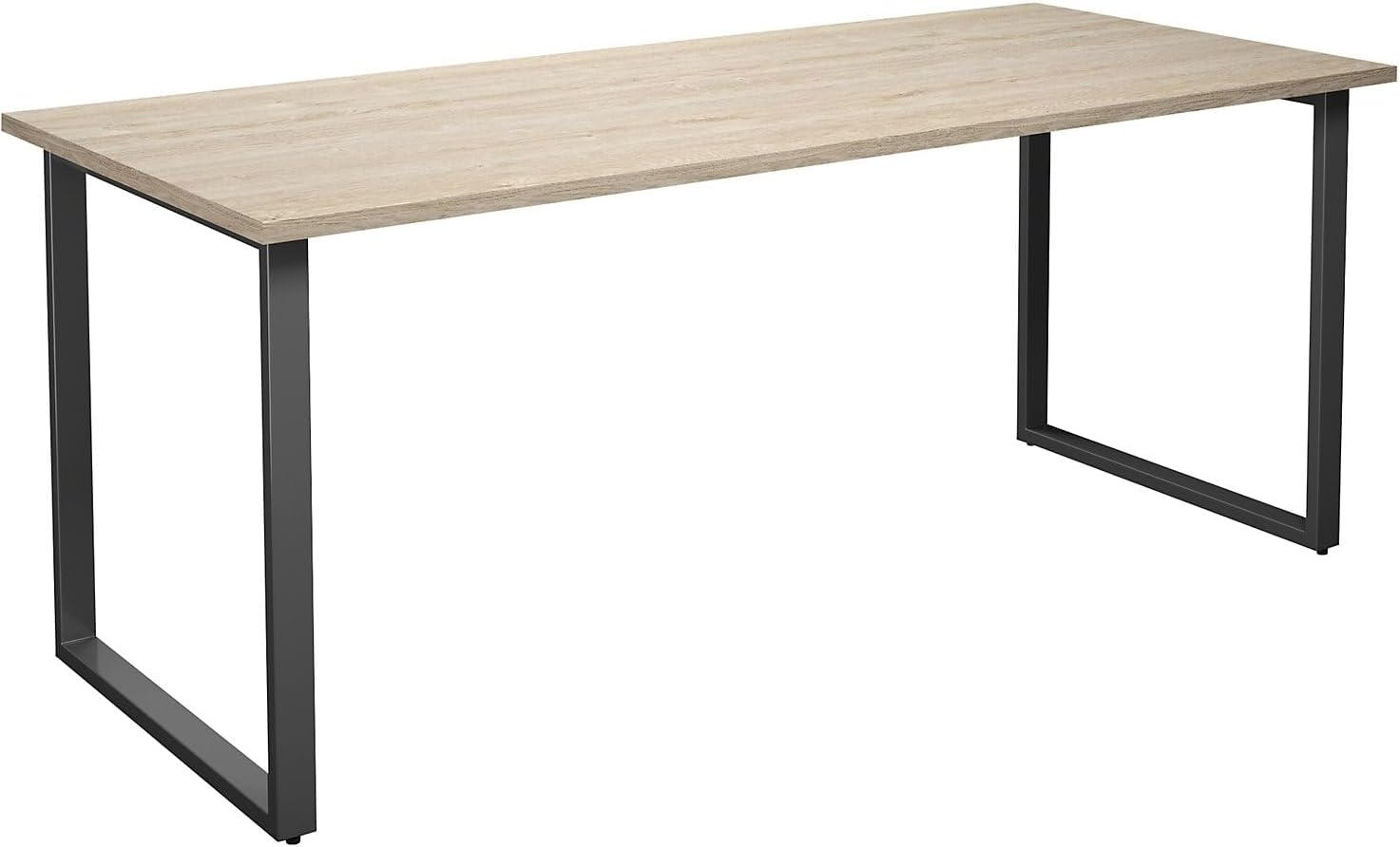 kaiserkraft | Mehrzwecktisch Duo-O | gerade Platte | Tiefe 800 mm | Breite 1800 mm | Eiche/schwarz
