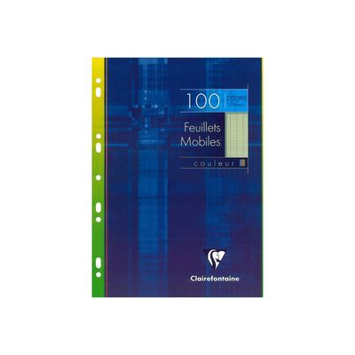 Clairefontaine - feuilles simples A4 - 100 pages - grands carreaux (Seyes) - perforées - vert