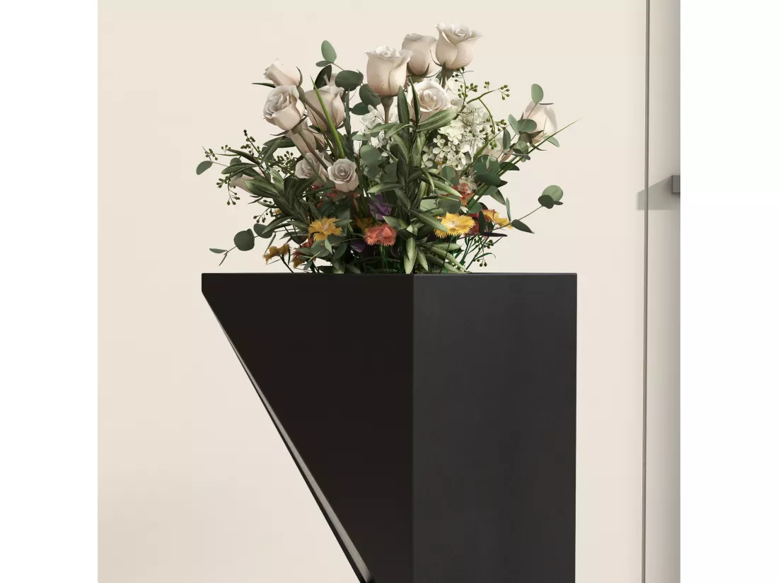 Pots pour plantes d'intérieur 3 zones de plantation trous de drainage métal noir