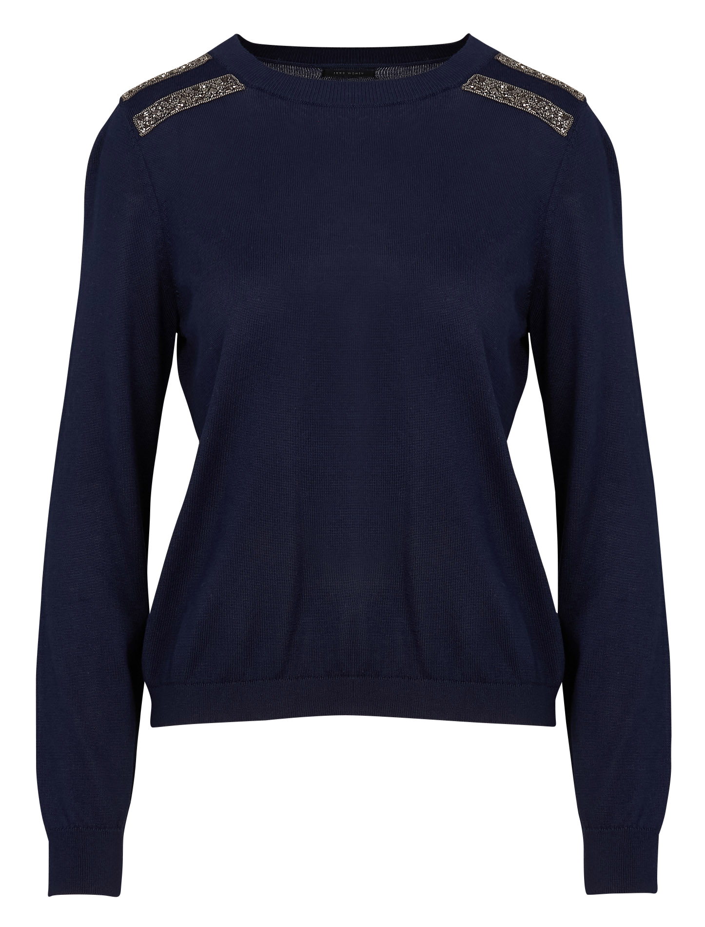Pull droit en maille | Bleu