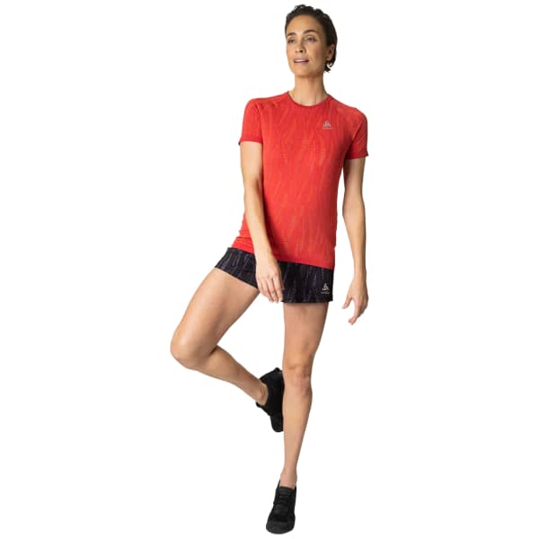 T-shirt running ODLO MC ZEROWEIGHT CERAMIC AMERICAN BEAUTY SPACE DYE