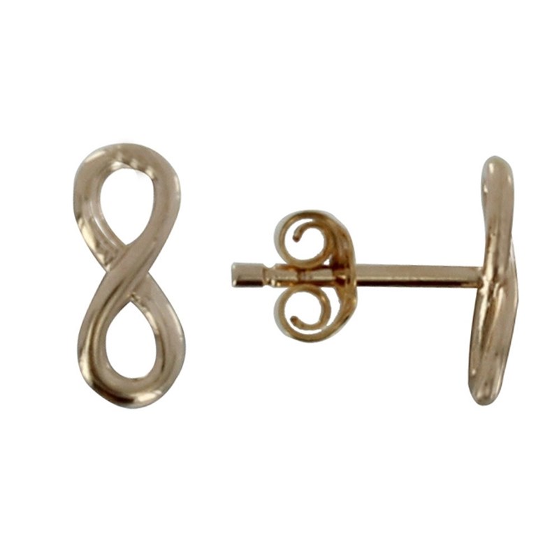 Boucles d'Oreilles Plaqué Or Puces Infini
