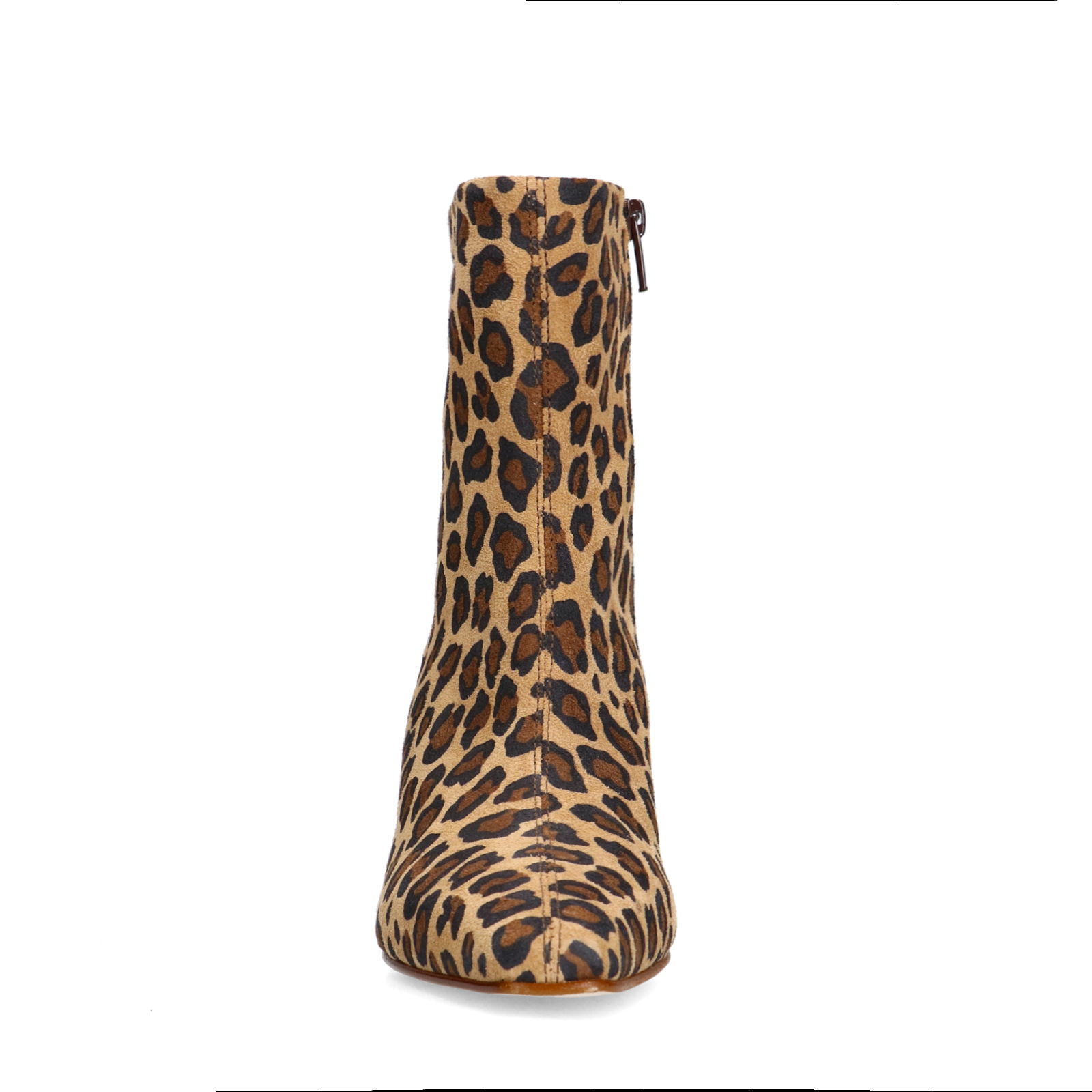Suède leopard enkellaarsjes met hak