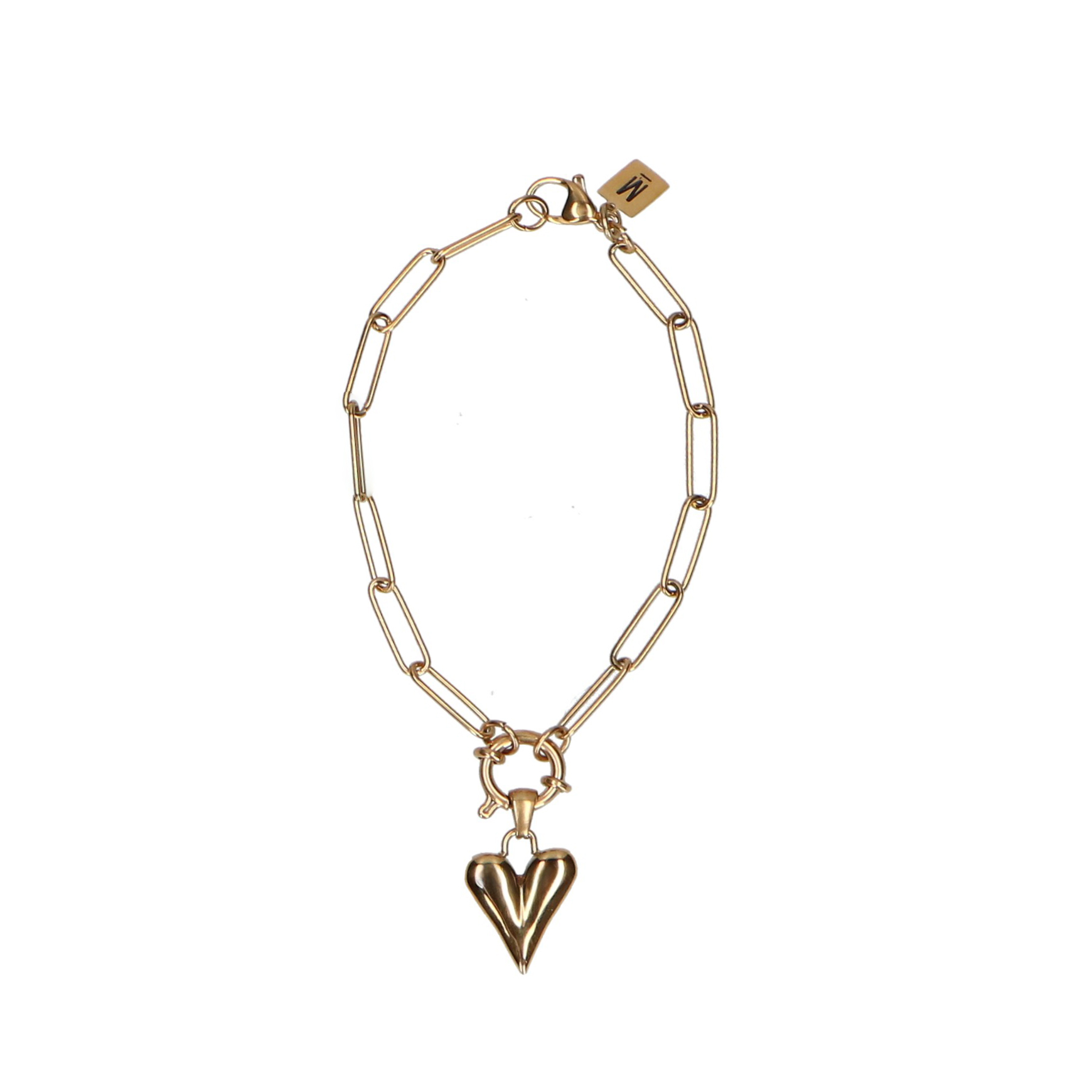 Gouden stainless steel schakelarmband