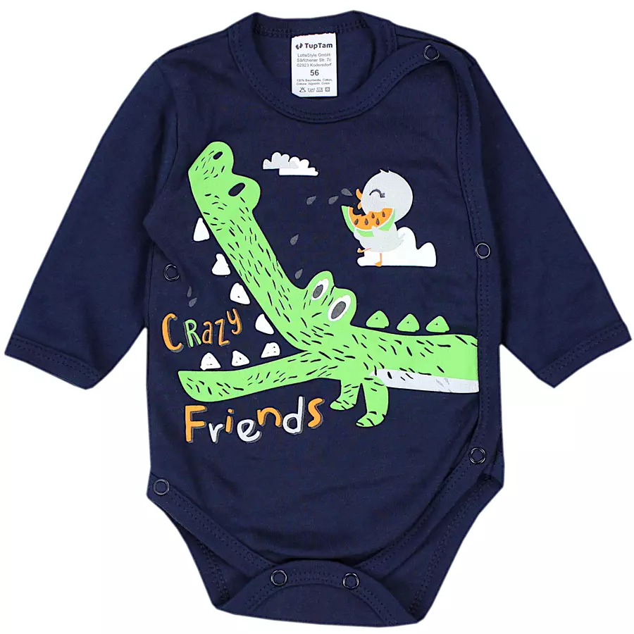TupTam Baby Langarm Wickelbody im 5er Set blau