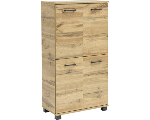 Highboard van Möbelpartner Nora, afmetingen (B x H x D): 59,8 x 116,9 x 32,6 cm, eiken in landelijke stijl