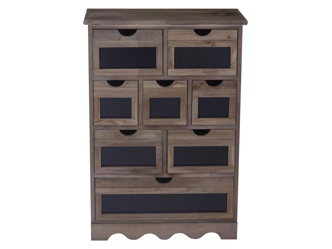 Commode Venlo avec tableau noir look shabby, marron
