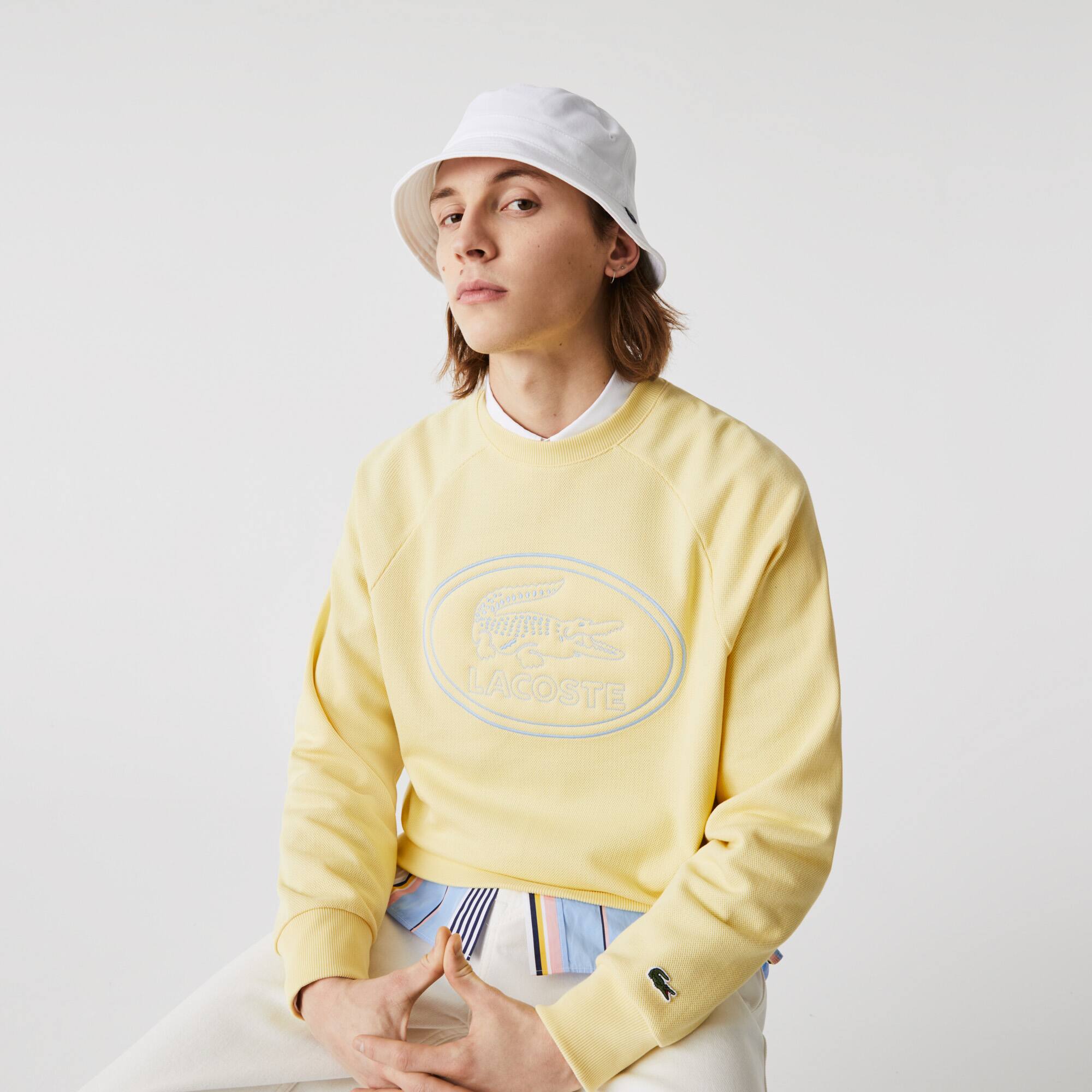 Bob unisexe en piqué de coton biologique uni Chapeaux & Casquettes - Blanc - Lacoste - Unisex