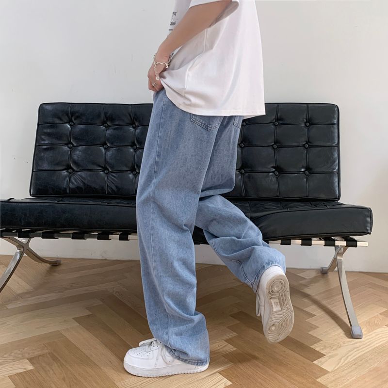 Filmas - High-Waist Plain Straight Leg Jeans