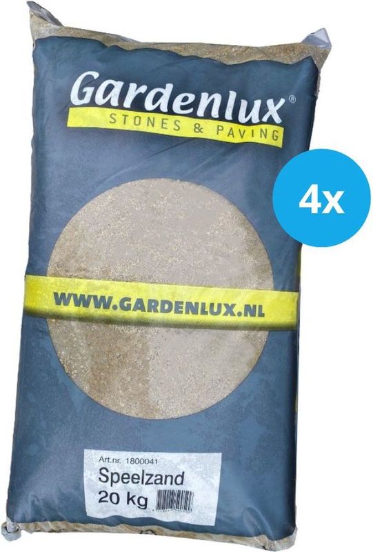 Gardenlux Speelzand - Zandbakzand - Zand voor Zandbak - Gecertificeerd - Voordeelverpakking 4 x 20 kg