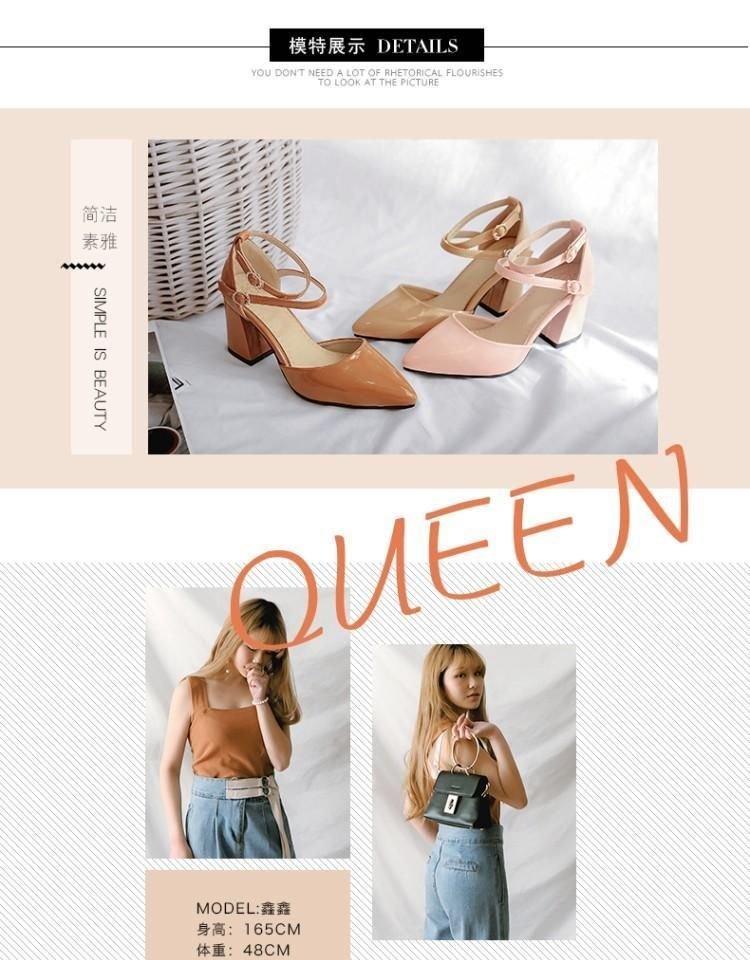 Freesia - Kunstleren pumps met puntige blokhak