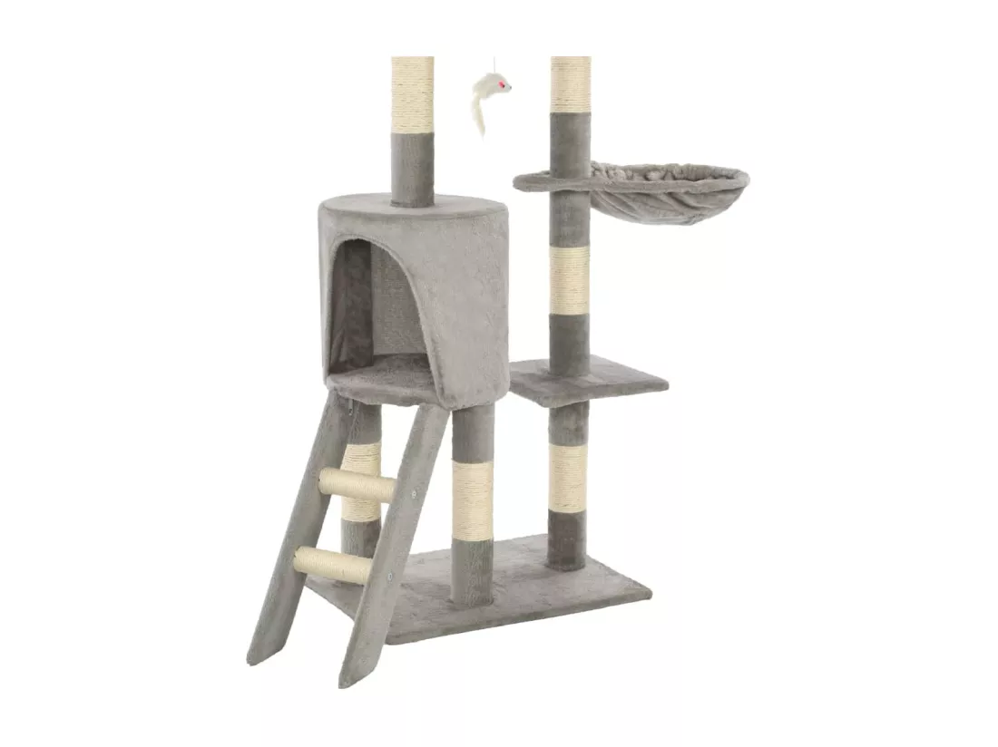 Arbre à chat avec griffoirs en sisal 138 cm Gris