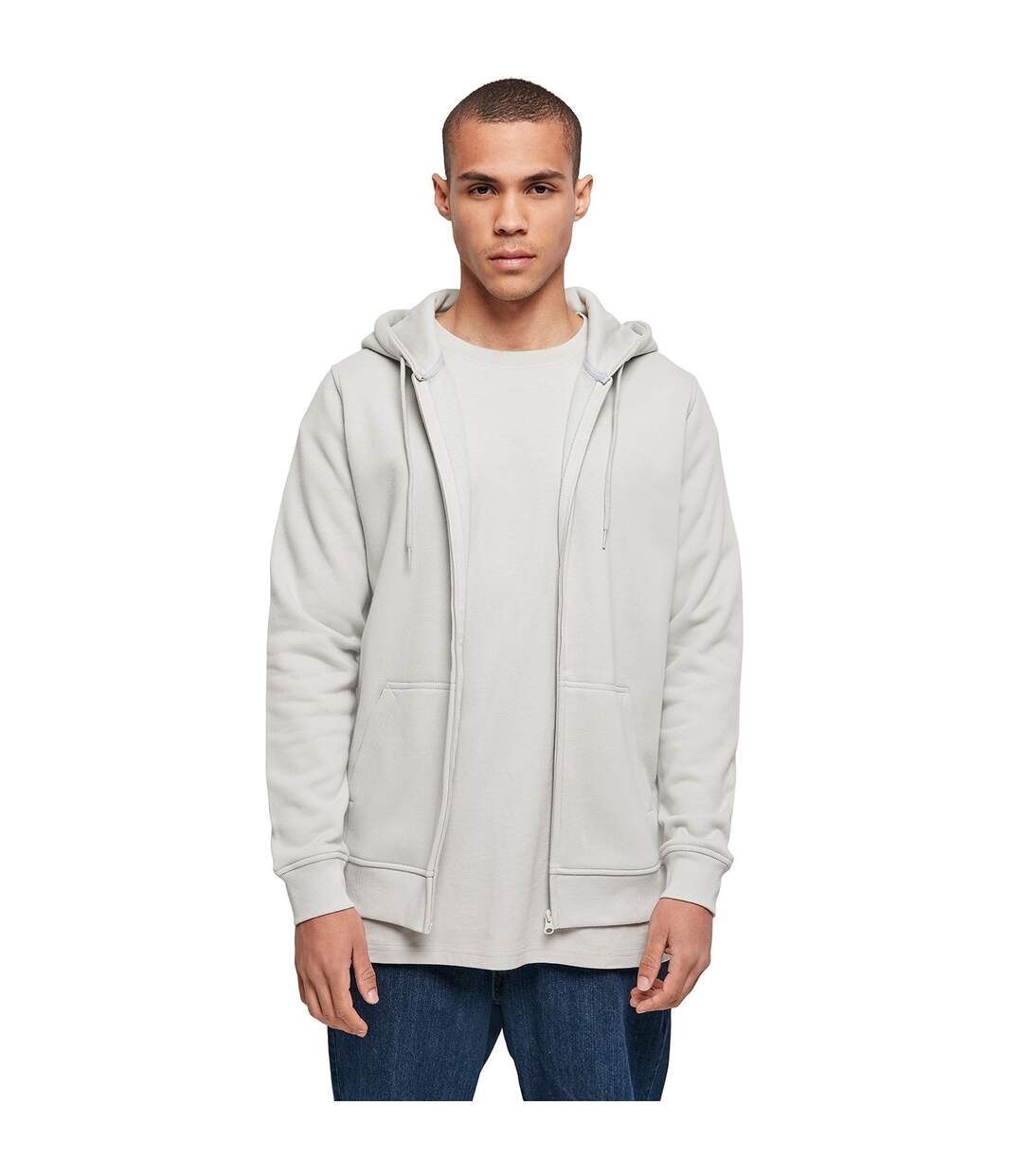 Build Your Brand - Sweat à capuche zippé - Hommes (Gris pâle) - UTRW5680