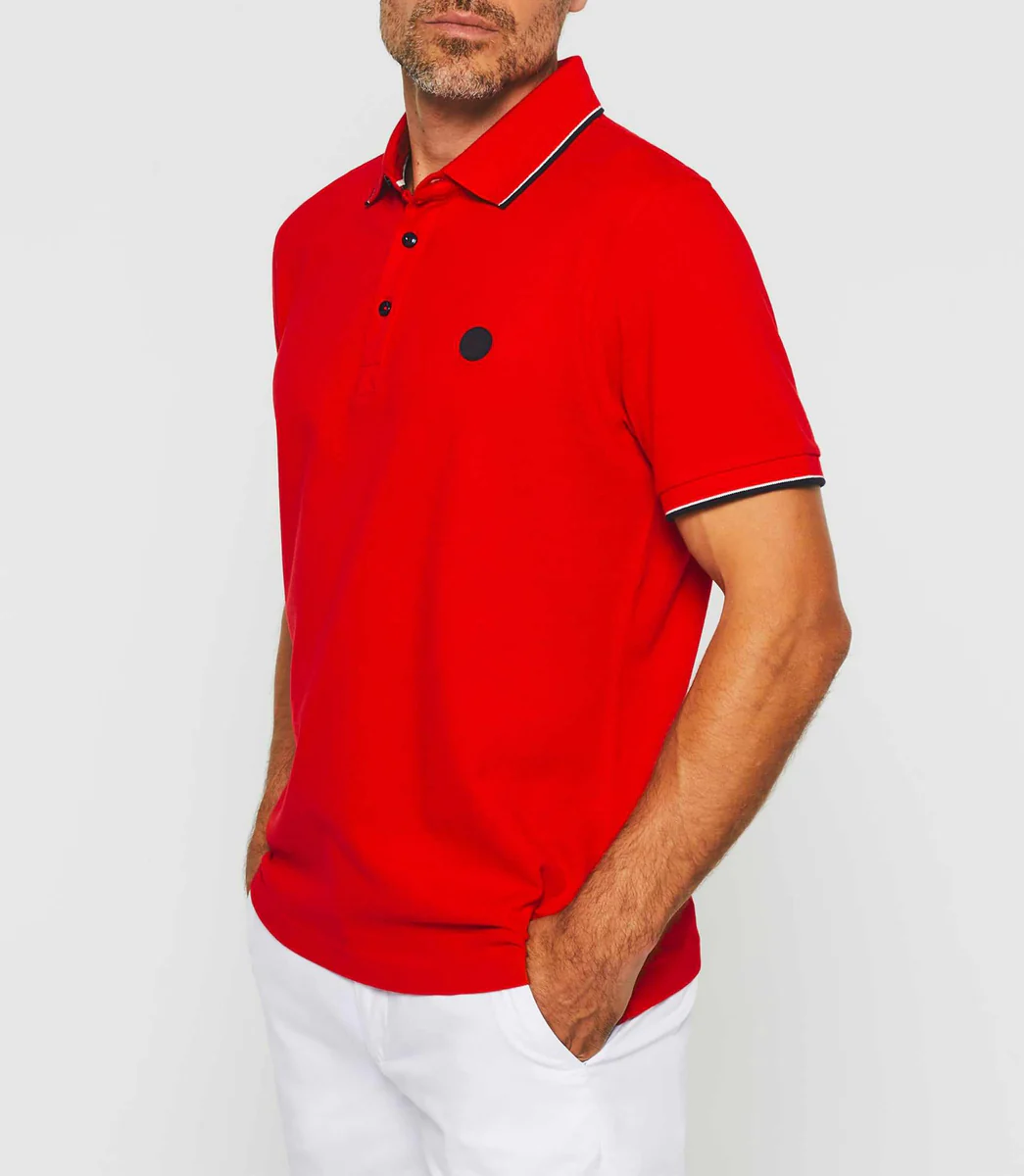 Polo manches courtes rouge 