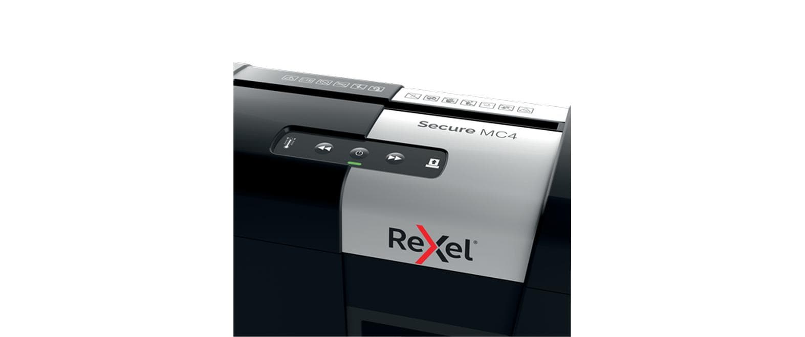 Aktenvernichter Rexel Secure MC4 Whisper-Shred P-5, 4 Seiten<br>Manueller Schredder für die sichere Vernichtung streng vertraulicher Unterlagen