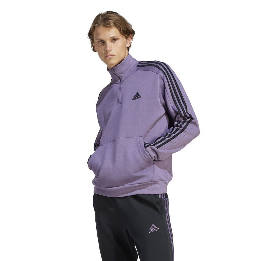 adidas Sweat Essentials 3-Stripes Fleece Fermeture Éclair 1/4 - Violet