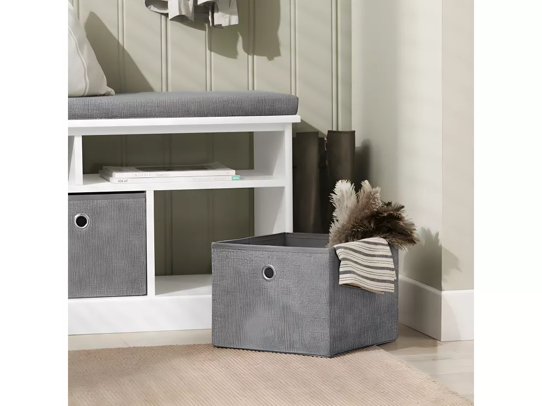 Banc de Rangement avec Coussin Rembourré Meuble Bas Entrée Commode à Chaussure Banquette, FSR66-HG