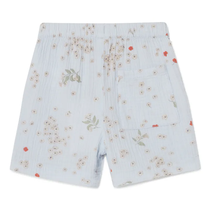 garbo&friends Short Fleuri Mousseline de Coton | Bleu ciel