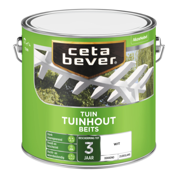 CetaBever Tuinhoutbeits dekkend wit zijdeglans 2,5 L