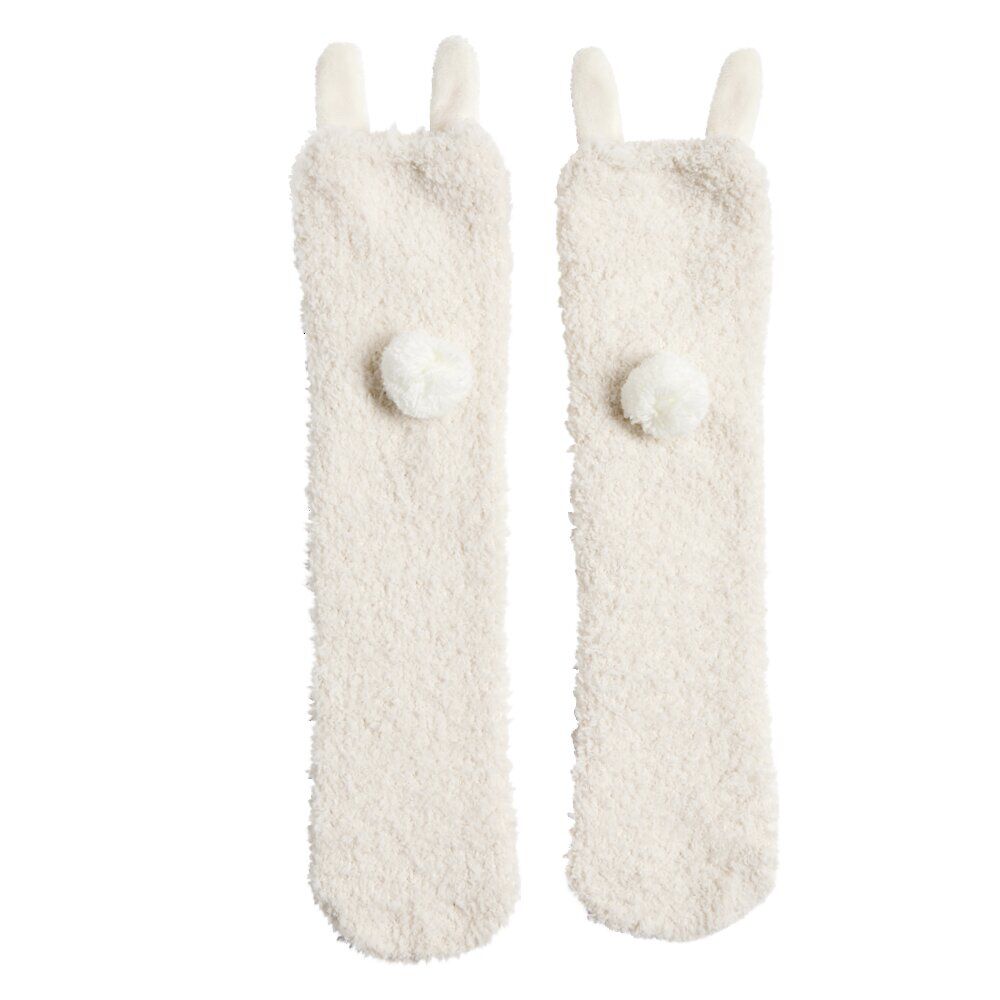 Chaussettes lapin mixte beige et rose - Taille unique