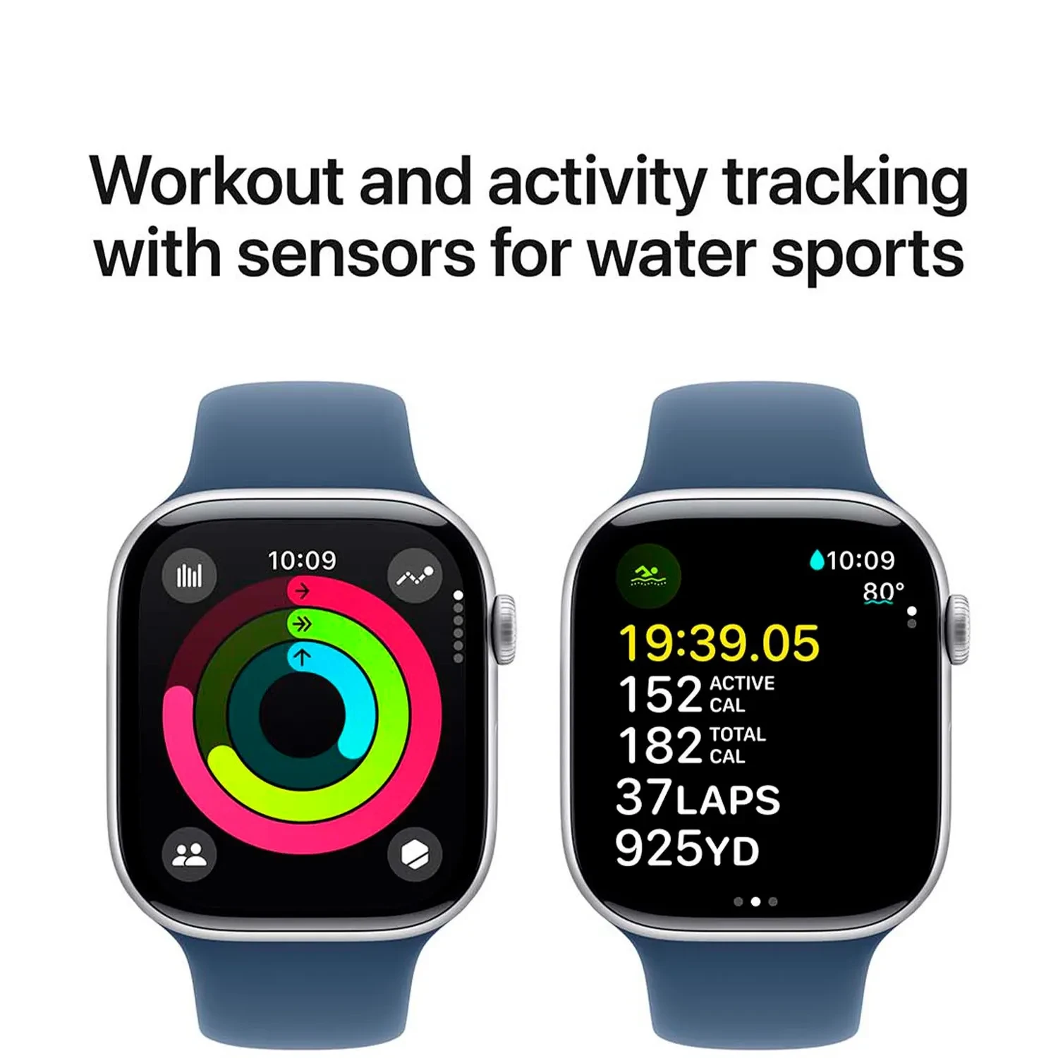 Apple Watch Series 10 GPS 46mm Silver Aluminium Sport Band M/L MWWM3