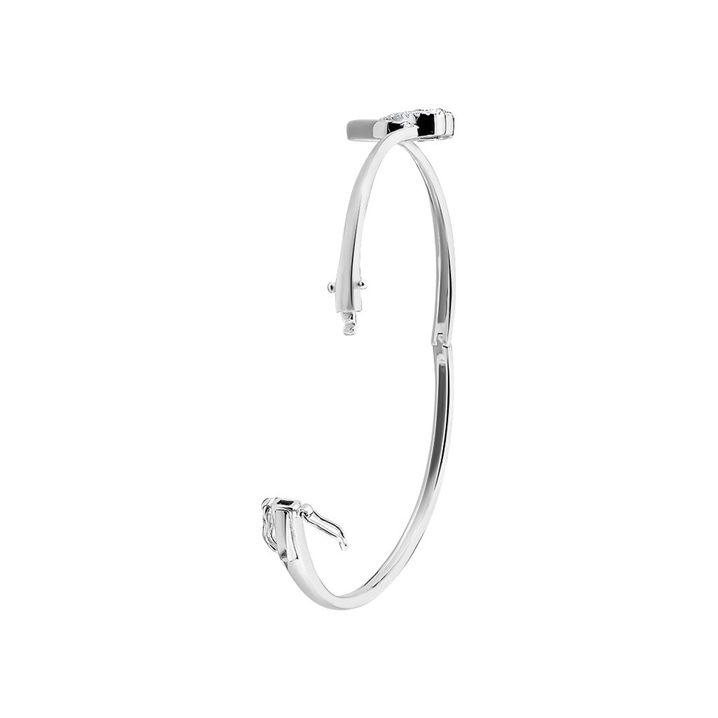 Bracelet Jonc Veronike Argent Blanc Oxyde De Zirconium