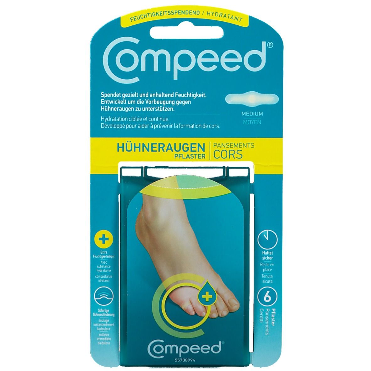 Compeed® Hühneraugenpflaster Medium feuchtigkeitsspendend
